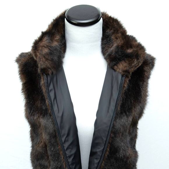 Giacca Reversible Faux Mink Fur Vest Size Small - Picture 5 of 12